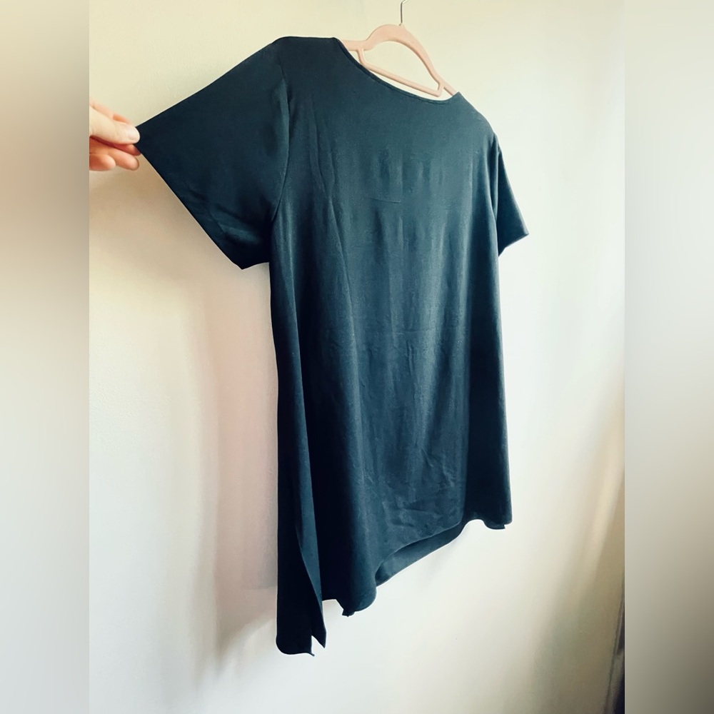 Dennis Basso Black Draped Top Size 14 - Picture 3 of 6